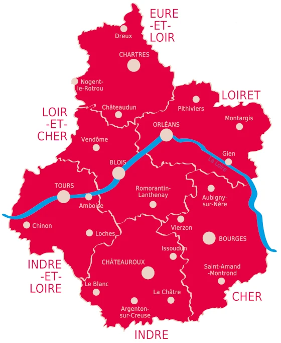 carte region centre-val de Loire